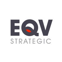 logo for EQV--Large letters EQV on one line with smaller "Strategic" below