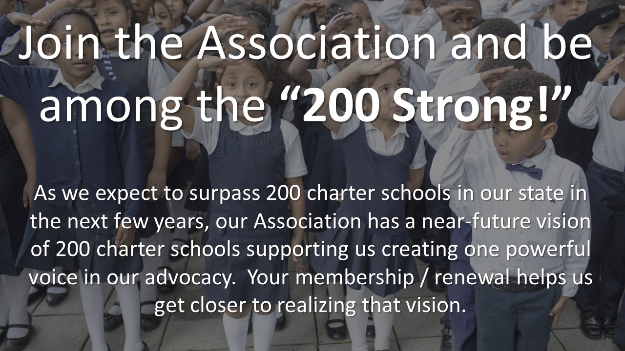 Photo of school children with text overlay: "Join the Association and be among the "200 Strong!"